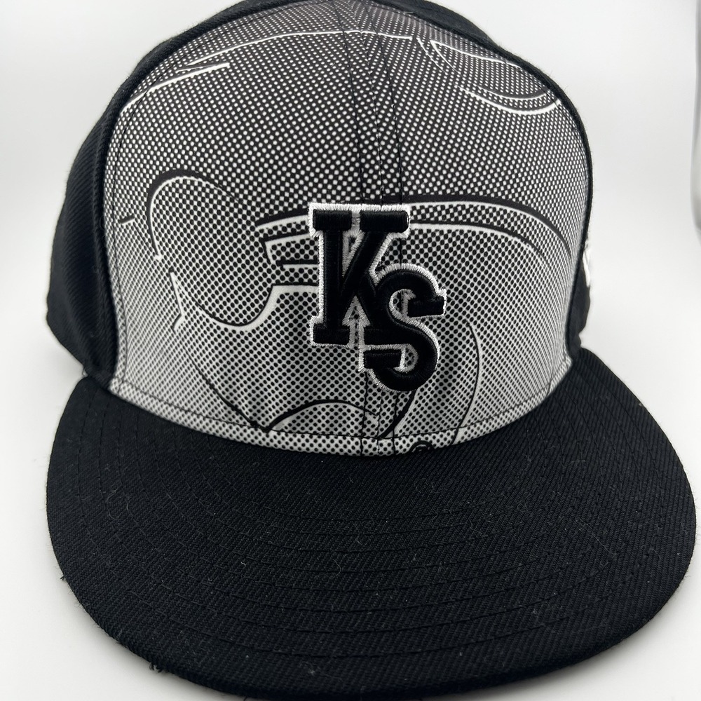 New Era 59FIFTY Kansas State Wildcats KS Fitted Hat Black Gray Size 7 1/2